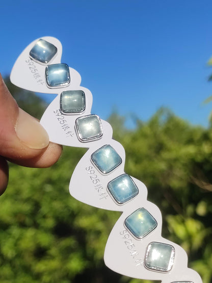 Clous d'oreilles aigue-marine bleus en argent sterling 925, rareté AAA, bijoux pour femmes, boucles d'oreilles, pierre précieuse, pierre de guérison, cadeau, bijoux nobles, rares, pièce unique