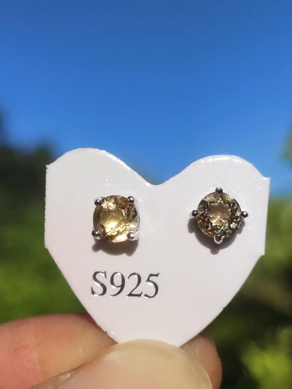 Citrin gelb Ohrstecker 925 Sterling Silber AAA Rarität Schmuck Frau Ohrringe Edelstein Heilstein Geschenk Schmuck Edel Selten Unikat