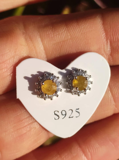 Puces d'oreille tourmaline jaune argent sterling 925 rareté AAA bijoux femme boucles d'oreilles pierre précieuse pierre de guérison cadeau bijoux précieux rare spécial