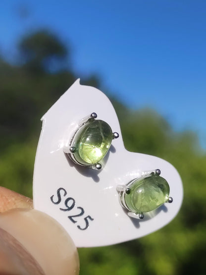 Clous d'oreilles péridot vert argent sterling 925 rareté AAA bijoux femme boucles d'oreilles pierre précieuse pierre de guérison cadeau bijoux élégant rare unique