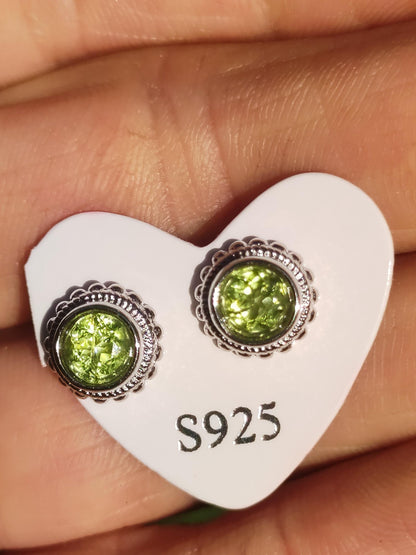 Peridot Green Stud Earrings 925 Sterling Silver AAA Rarity Jewelry Woman Earrings Gemstone Healing Stone Gift Jewelry Noble Rare Unique