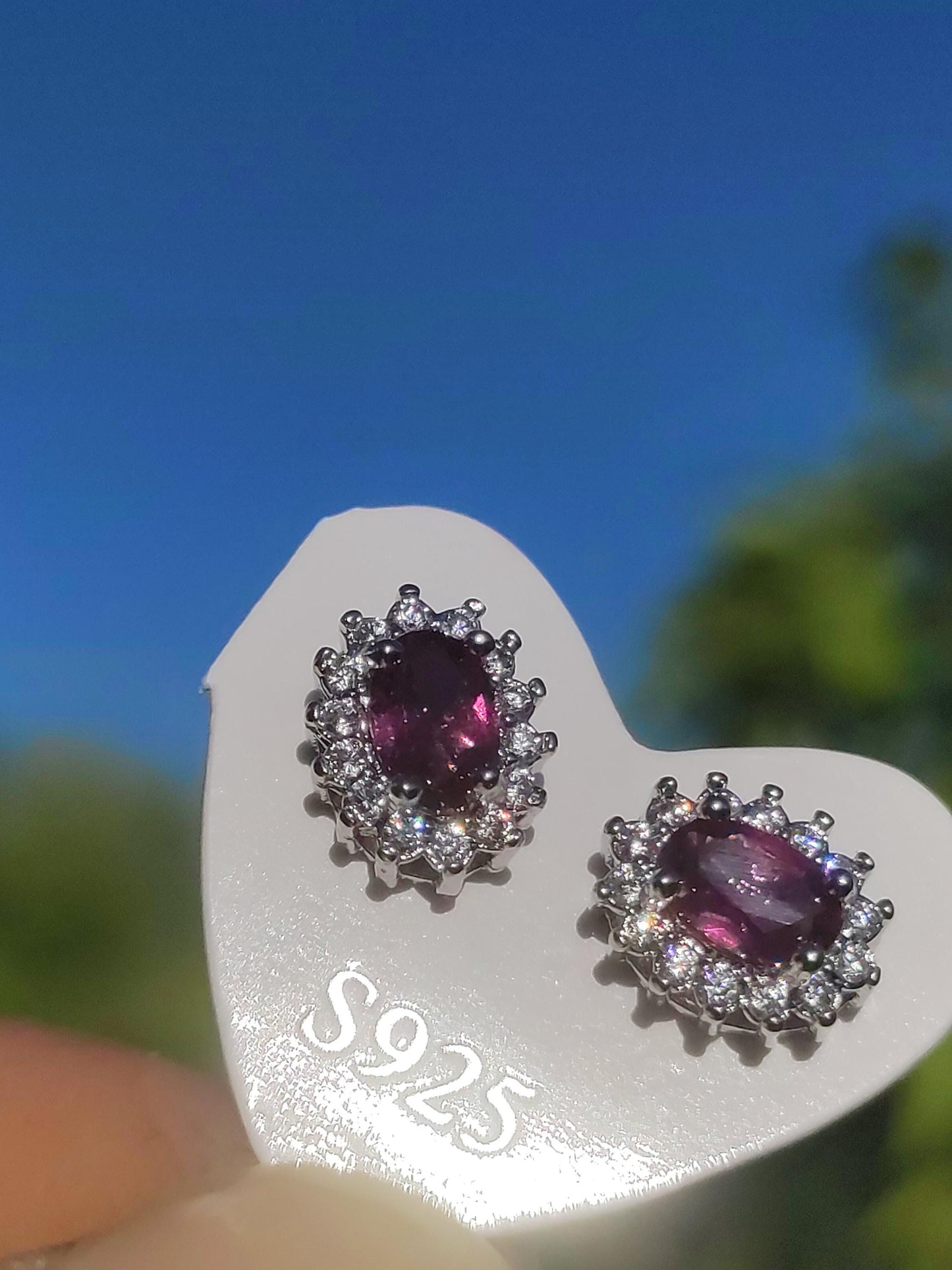 Puces d'oreilles rhodolite rouge argent sterling 925 rareté AAA bijoux femme boucles d'oreilles pierre précieuse pierre de guérison cadeau bijoux précieux rare unique