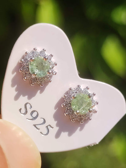 grüne Turmalin Ohrstecker 925 Sterling Silber AAA Rarität Schmuck Frau Ohrringe Edelstein Heilstein Geschenk Schmuck Edel Selten Besonders