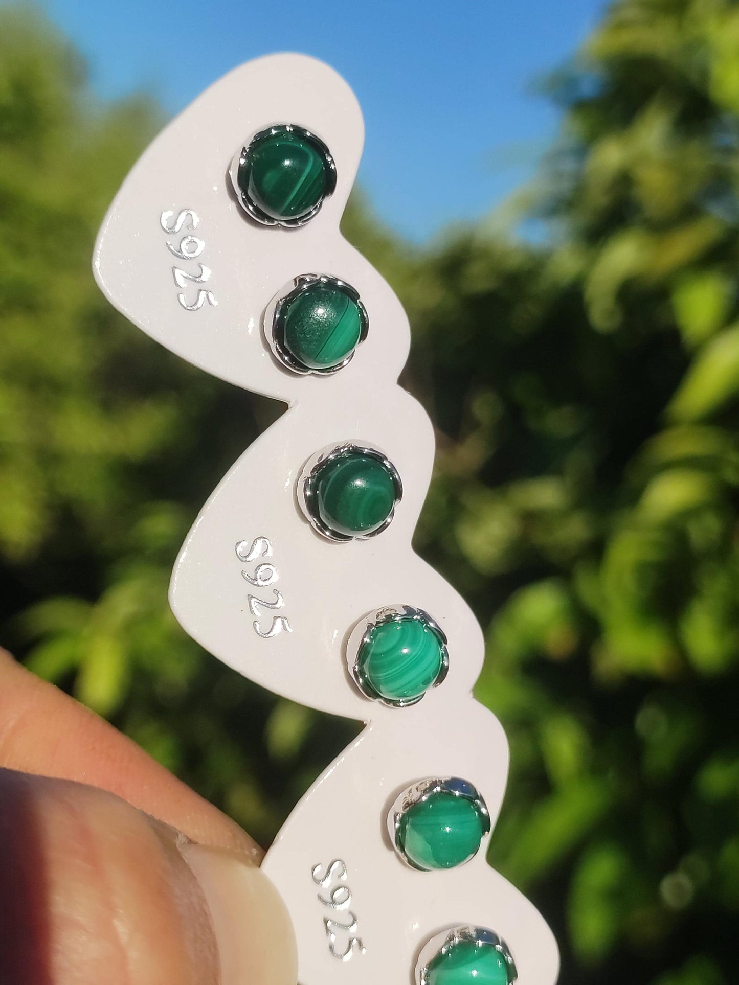 Malachite Green Stud Earrings 925 Sterling Silver AAA Rarity Jewelry Women Earrings Gemstone Healing Stone Gift Jewelry Noble Rare