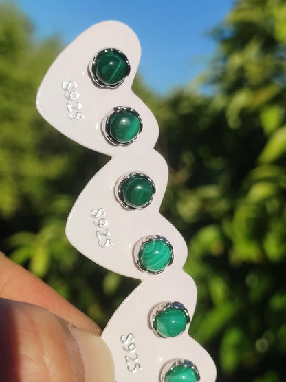 Malachite Green Stud Earrings 925 Sterling Silver AAA Rarity Jewelry Women Earrings Gemstone Healing Stone Gift Jewelry Noble Rare