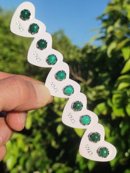 Malachite Green Stud Earrings 925 Sterling Silver AAA Rarity Jewelry Women Earrings Gemstone Healing Stone Gift Jewelry Noble Rare