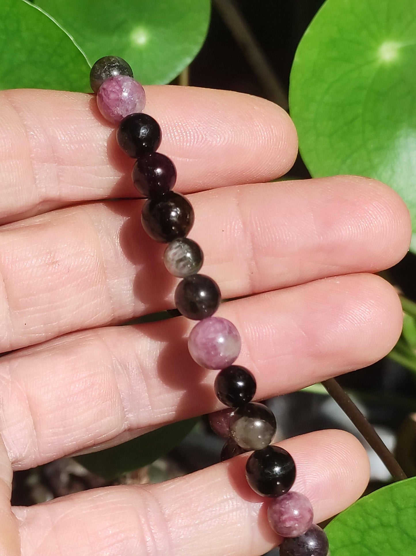 Tourmaline multicolore - Bracelet de pierres précieuses rouge rose fuchsia vert GOA Hippie Boho Pierre de guérison naturelle Cadeau Lui Elle Homme Femme Ami Énergie Force