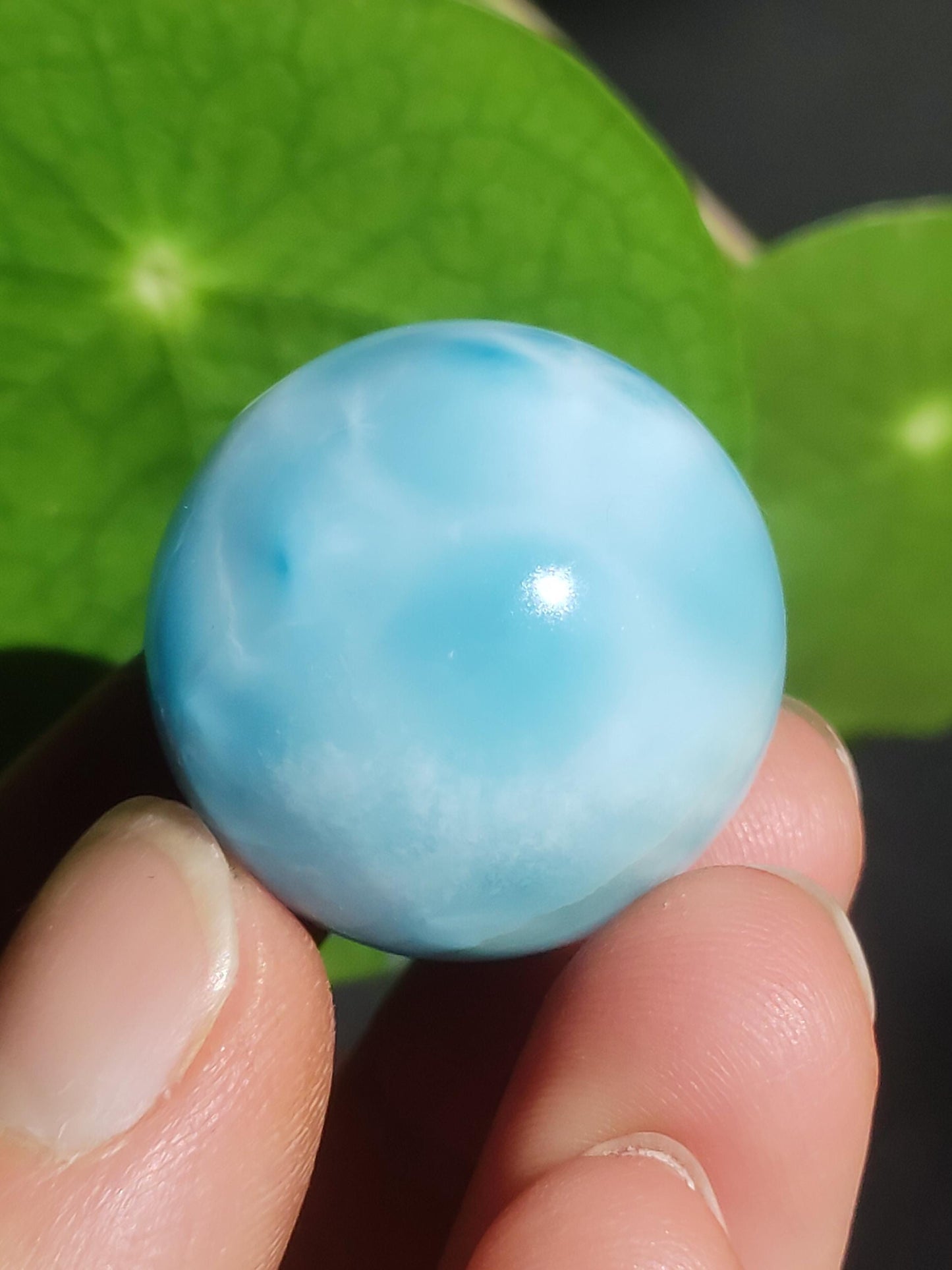 Larimar AAA *Fraktal* Edelstein Kugel blau Deko Sphere Kristall Geschenk blau Natur Heilstein Natur Sammler Mineral Geschenk Meer Himmel