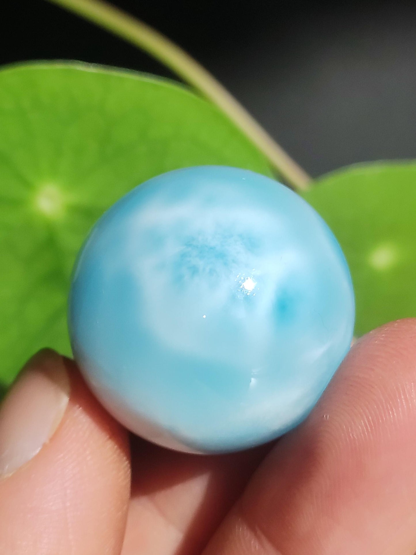 Larimar AAA *Fraktal* Edelstein Kugel blau Deko Sphere Kristall Geschenk blau Natur Heilstein Natur Sammler Mineral Geschenk Meer Himmel