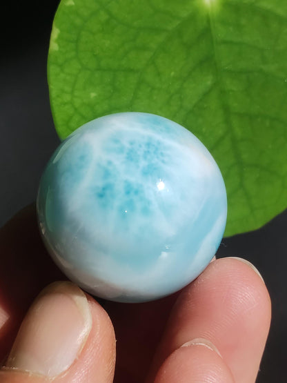 Larimar AAA *Fractale* Boule de pierre précieuse Décoration bleue Sphère Cristal Cadeau Pierre de guérison naturelle bleue Collectionneur naturel Cadeau minéral Mer Ciel