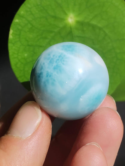 Larimar AAA *Fractale* Boule de pierre précieuse Décoration bleue Sphère Cristal Cadeau Pierre de guérison naturelle bleue Collectionneur naturel Cadeau minéral Mer Ciel