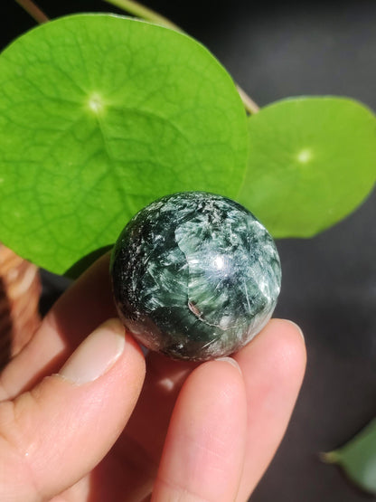 Seraphinite / Serafinite / Klinochlor ~ Magical Gemstone Ball Massage &amp; Decoration Sphere Crystal Play Ball Meditation HIPPIE GOA Healing Stone