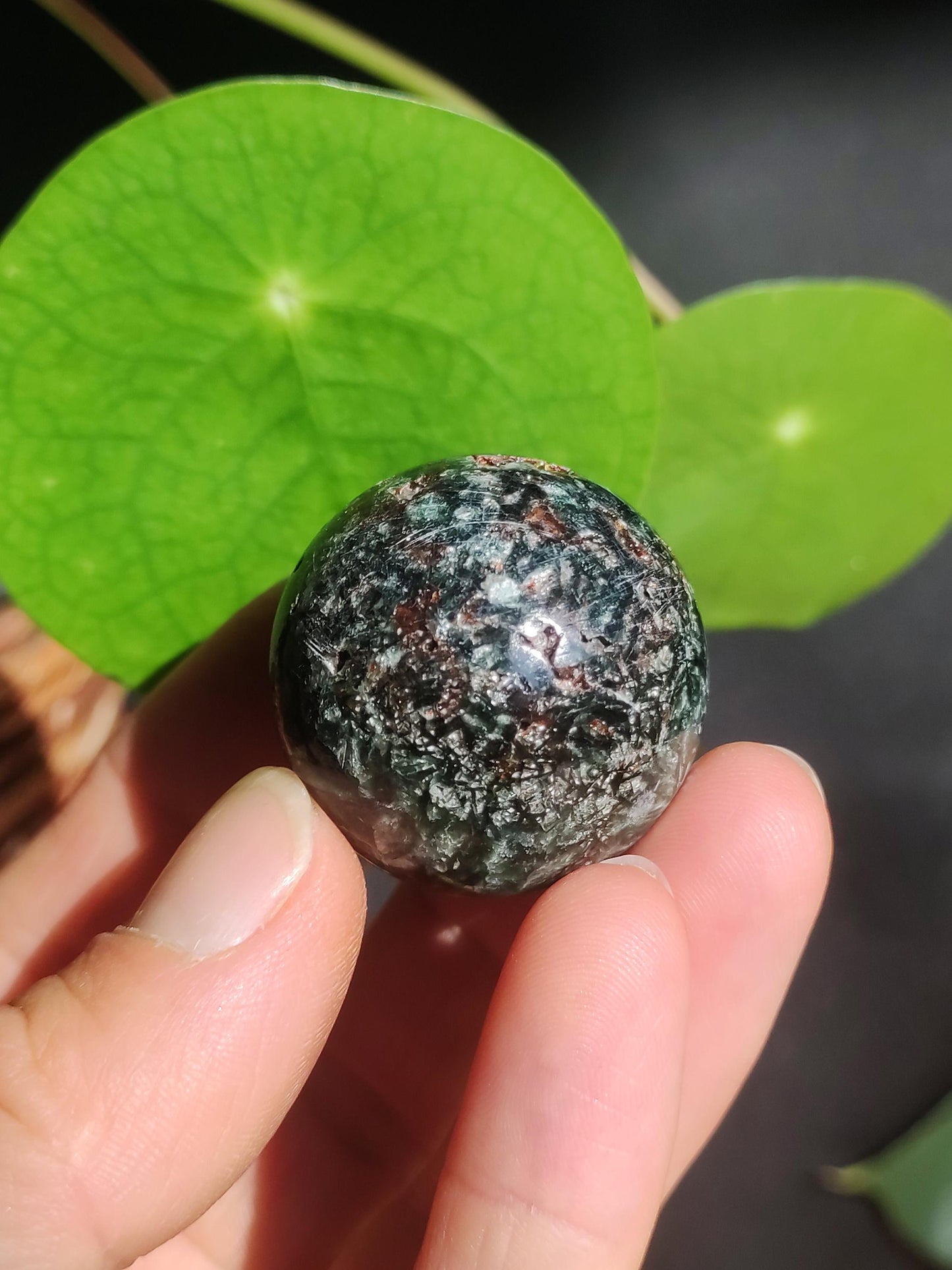 Seraphinite / Serafinite / Klinochlor ~ Magical Gemstone Ball Massage &amp; Decoration Sphere Crystal Play Ball Meditation HIPPIE GOA Healing Stone