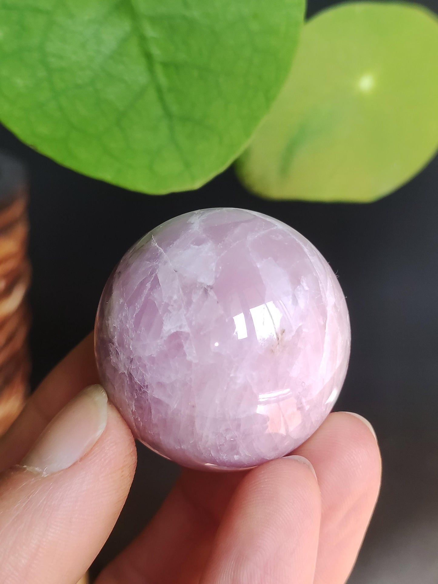 Kunzite - Gemstone Sphere Decoration Home Living Crystal HIPPIE Healing Stone Rarity Rare Woman Man Gift Him Her