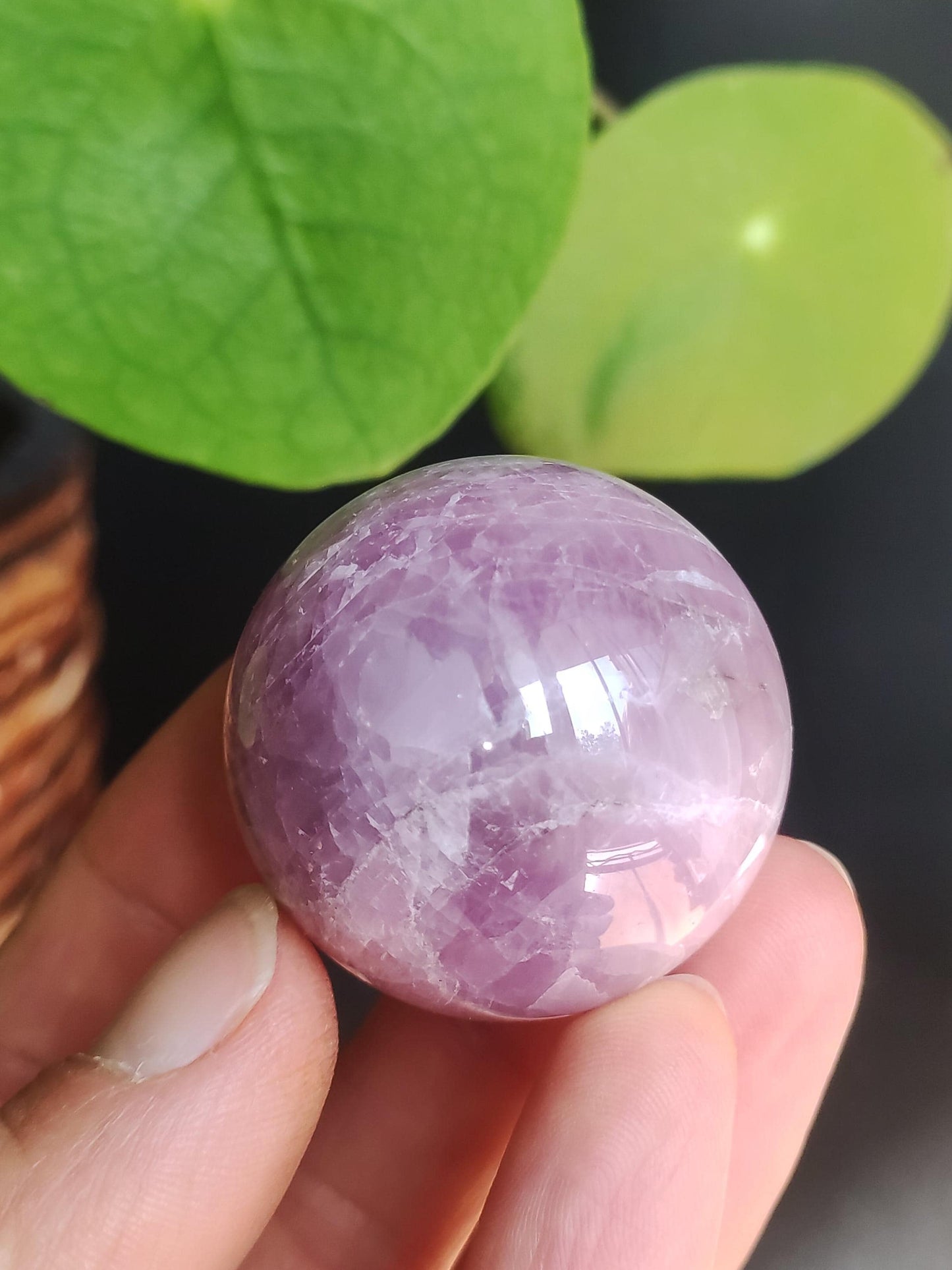 Kunzite - Gemstone Sphere Decoration Home Living Crystal HIPPIE Healing Stone Rarity Rare Woman Man Gift Him Her