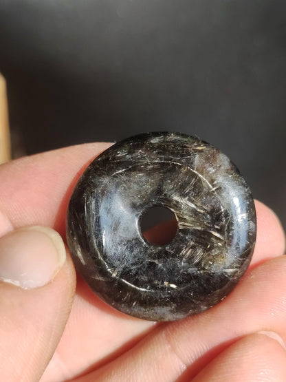 Astrophyllit ~ Edelstein Kette ~HIPPIE ~GOA ~Boho ~Ethno ~Nature ~Heilstein ~Galaxy ~Unisversum ~Glimmer ~Donut