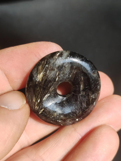 Astrophyllit ~ Edelstein Kette ~HIPPIE ~GOA ~Boho ~Ethno ~Nature ~Heilstein ~Galaxy ~Unisversum ~Glimmer ~Donut