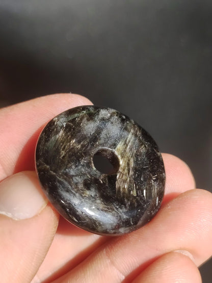 Astrophyllit ~ Edelstein Kette ~HIPPIE ~GOA ~Boho ~Ethno ~Nature ~Heilstein ~Galaxy ~Unisversum ~Glimmer ~Donut