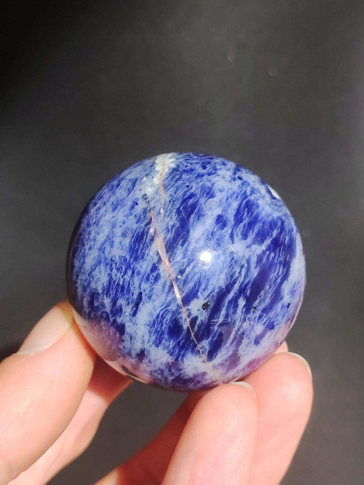 Sodalith - Edelstein Kugel Deko Sphere Massage Kristall Spielkugel Meditation Heilstein Frau Mann Geschenk Er Sie Haus Energie Traum Wohnen