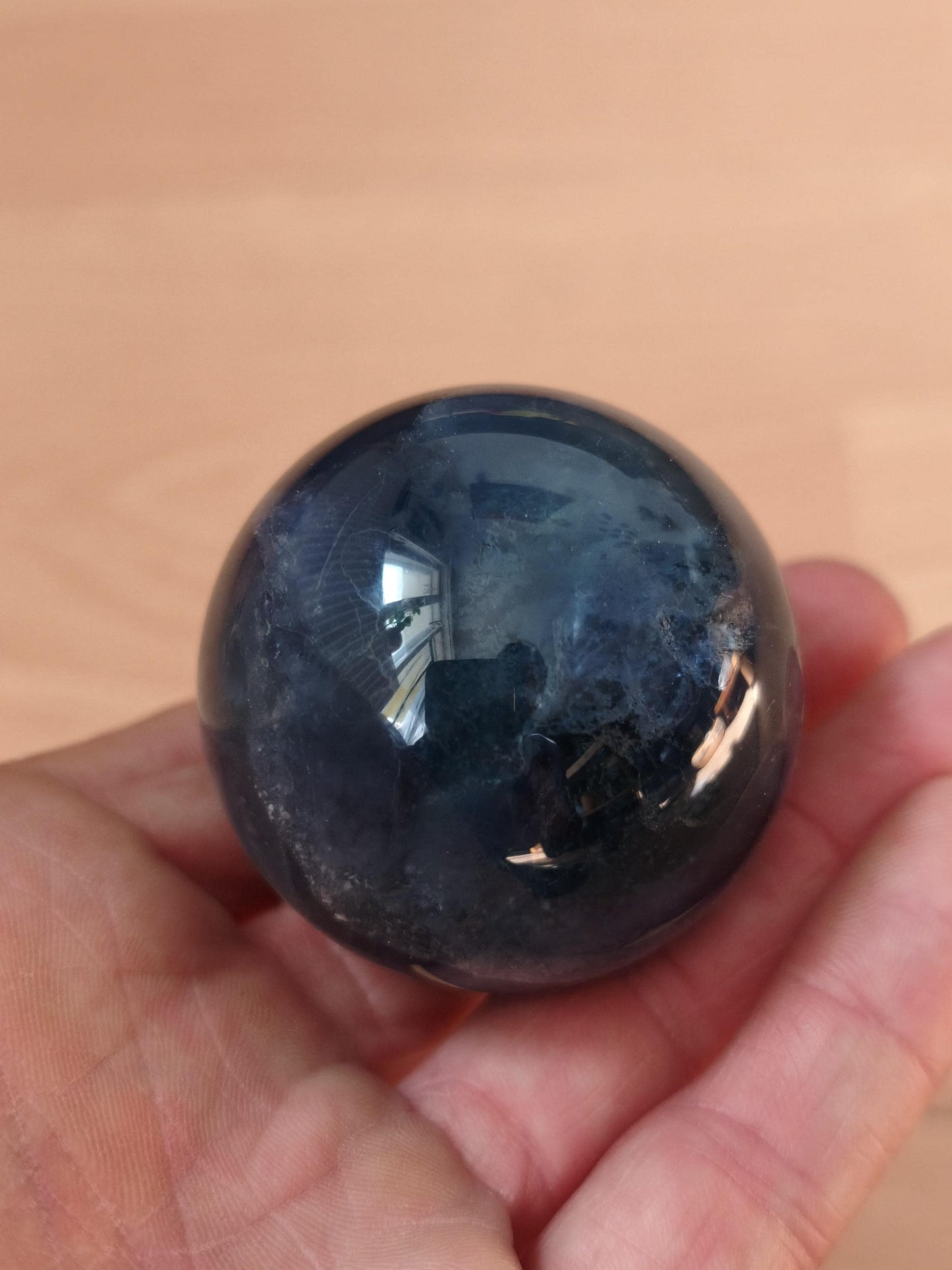 Fluorite bleu vert - Sphère pierre précieuse Déco Cristal lithothérapie Boule de méditation Cadeau Lui Elle Homme Femme petite amie Décoration Rareté