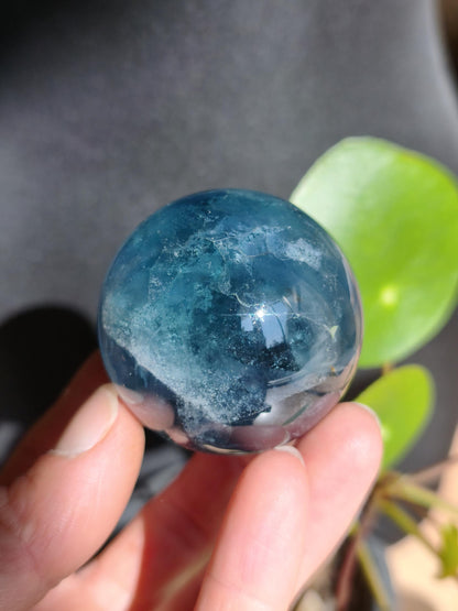 Fluorite bleu vert - Sphère pierre précieuse Déco Cristal lithothérapie Boule de méditation Cadeau Lui Elle Homme Femme petite amie Décoration Rareté