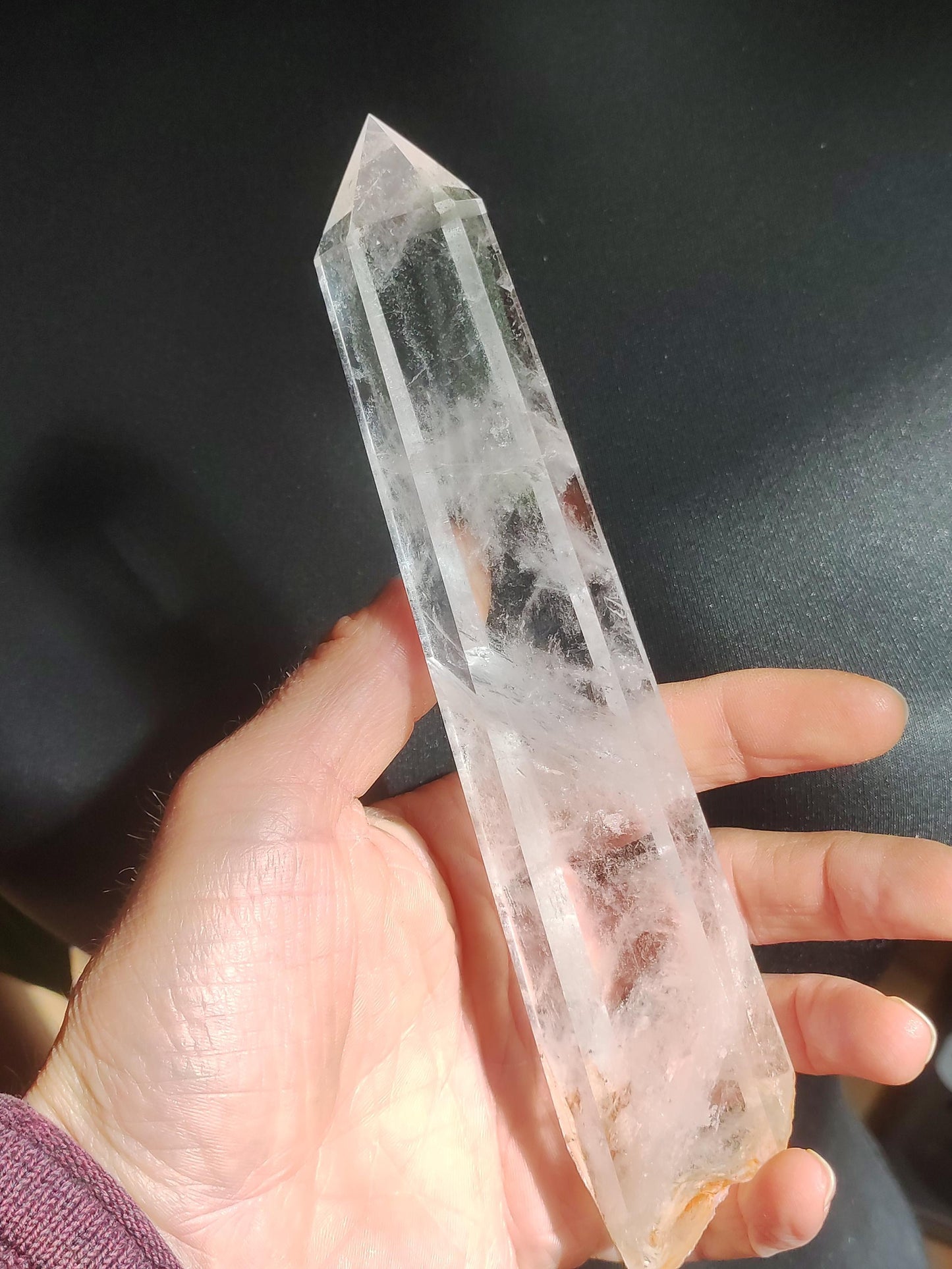 XL Quartz Cristal de roche pointe Collectionneur Rareté Pierre précieuse Décoration Cristal naturel Pierre de guérison Minéral Collection Énergie Nature Méditation Maison
