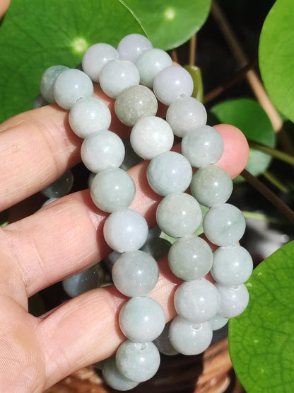 Jade Birmanie 10 - 11 mm ~ Bracelet de pierres précieuses extensible de haute qualité Jade vert naturel Myanmar GOA Hippie Boho Nature Pierre de guérison Énergie Chakra