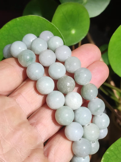 Jade Birmanie 10 - 11 mm ~ Bracelet de pierres précieuses extensible de haute qualité Jade vert naturel Myanmar GOA Hippie Boho Nature Pierre de guérison Énergie Chakra