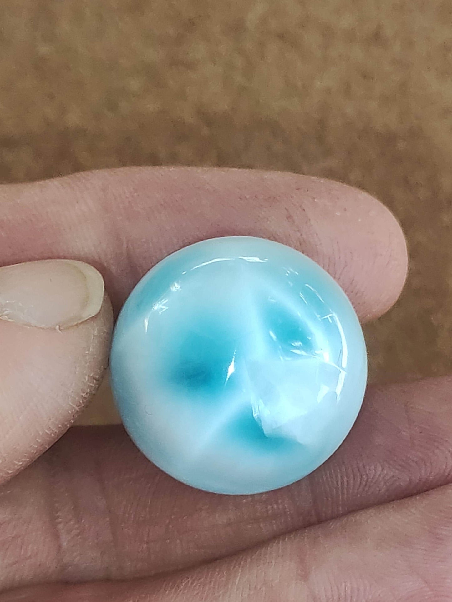 Larimar AAA - Edelstein Kugel blau Deko Sphere Kristall Geschenk blau Natur Heilstein Natur Sammler Mineral Geschenk Meer Himmel