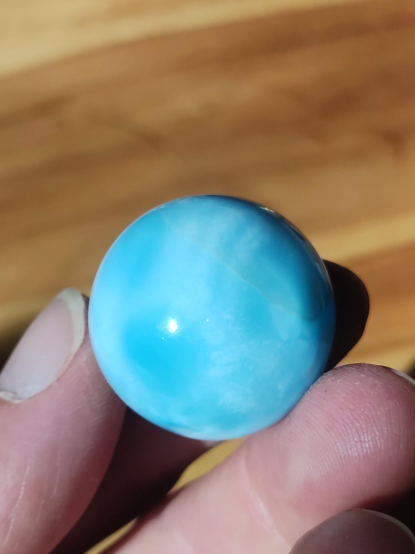 Larimar AAA *Fraktal* Edelstein Kugel blau Deko Sphere Kristall Geschenk blau Natur Heilstein Natur Sammler Mineral Geschenk Meer Himmel