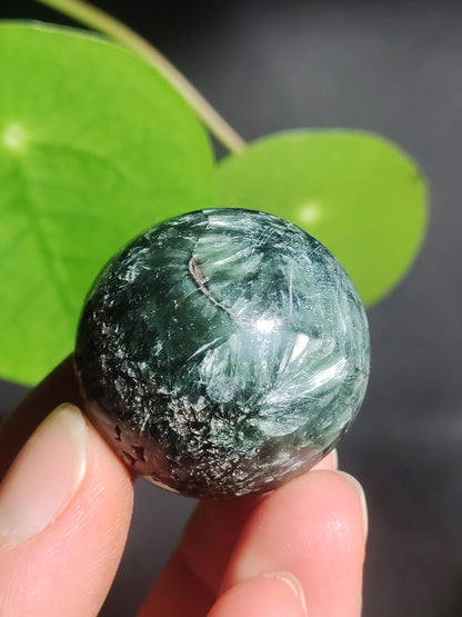 Seraphinite / Serafinite / Klinochlor ~ Magical Gemstone Ball Massage &amp; Decoration Sphere Crystal Play Ball Meditation HIPPIE GOA Healing Stone
