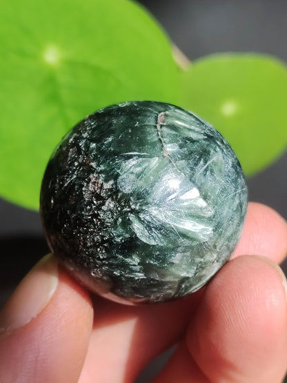 Seraphinite / Serafinite / Klinochlor ~ Magical Gemstone Ball Massage &amp; Decoration Sphere Crystal Play Ball Meditation HIPPIE GOA Healing Stone