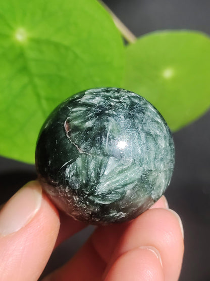 Seraphinite / Serafinite / Klinochlor ~ Magical Gemstone Ball Massage &amp; Decoration Sphere Crystal Play Ball Meditation HIPPIE GOA Healing Stone