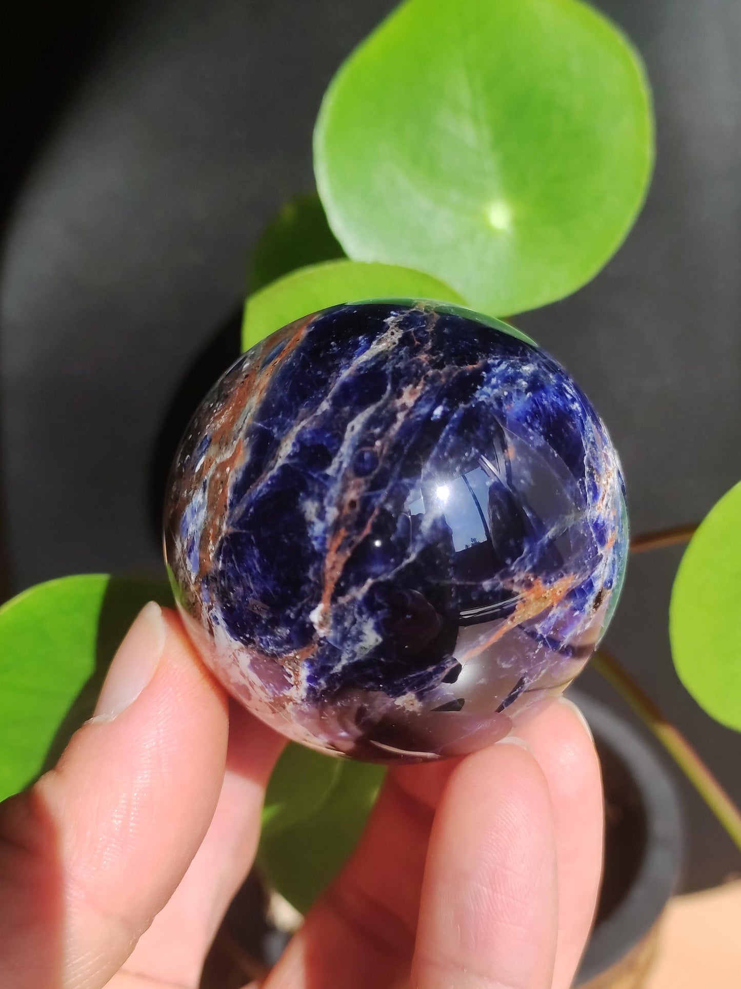 Sodalith - Edelstein Kugel Deko Sphere Massage Kristall Spielkugel Meditation Heilstein Frau Mann Geschenk Er Sie Haus Energie Traum Wohnen