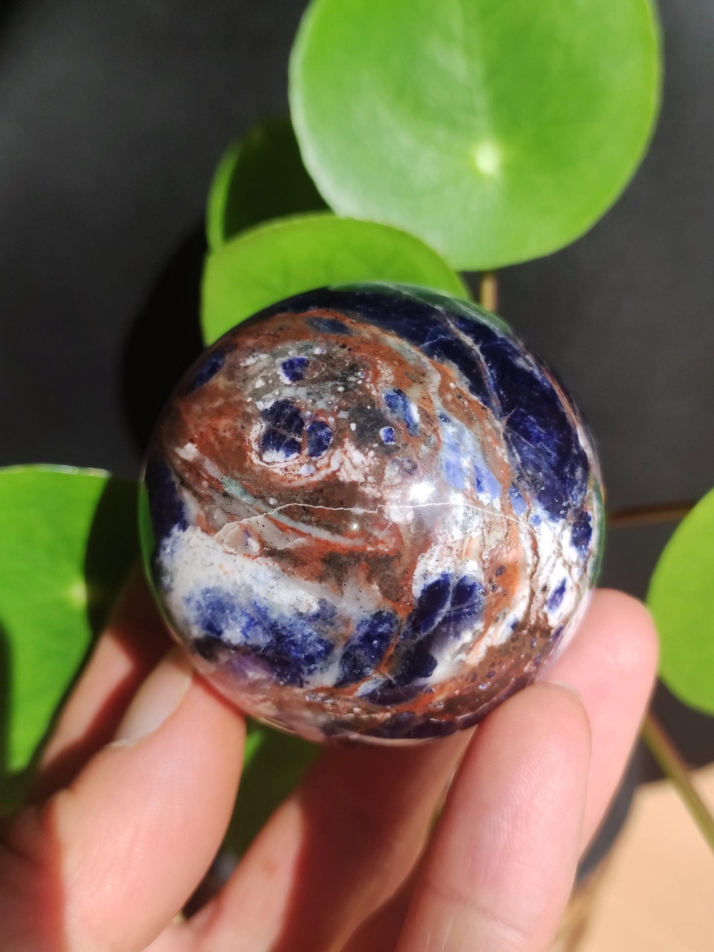 Sodalith - Edelstein Kugel Deko Sphere Massage Kristall Spielkugel Meditation Heilstein Frau Mann Geschenk Er Sie Haus Energie Traum Wohnen