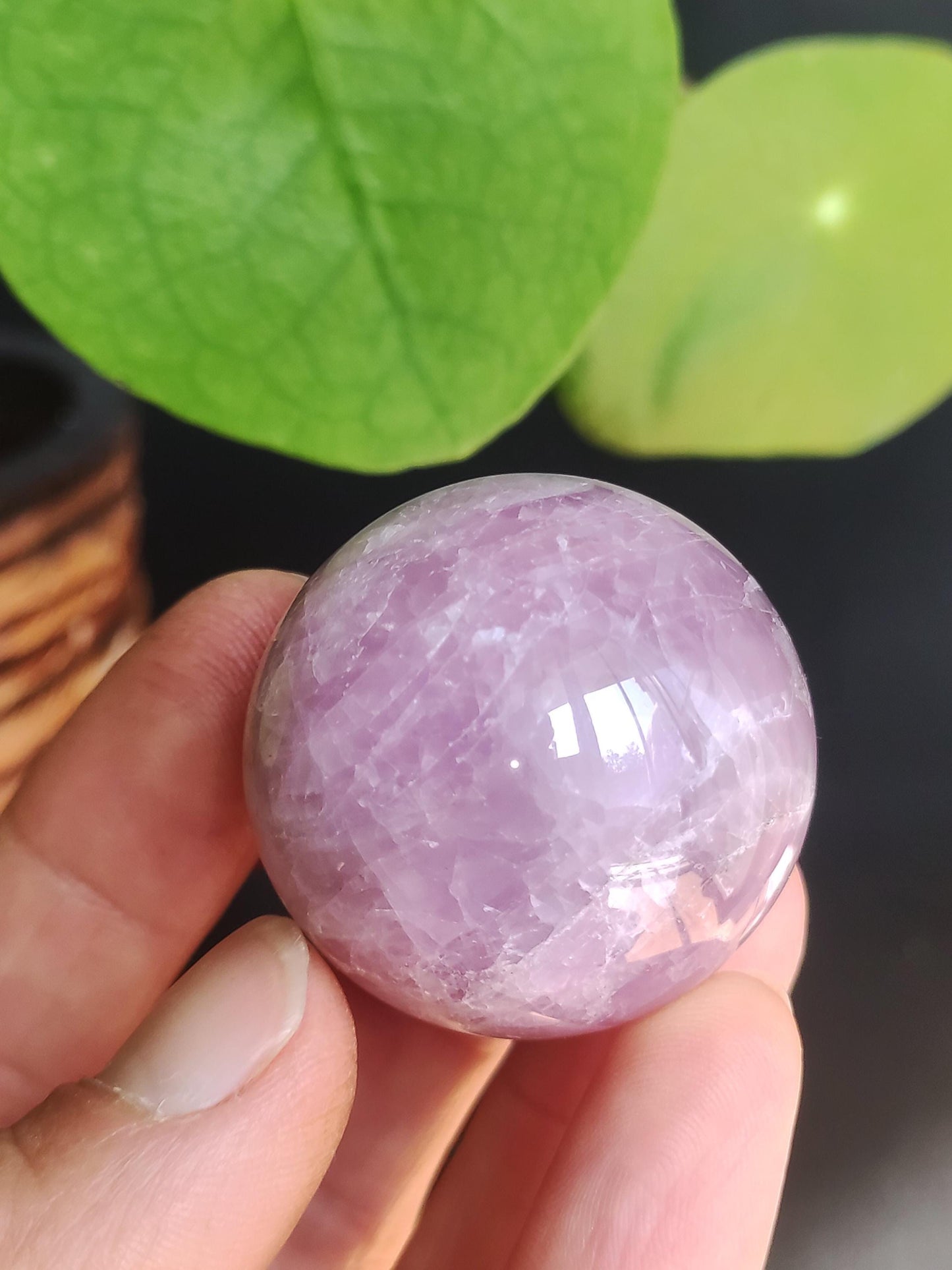 Kunzite - Gemstone Sphere Decoration Home Living Crystal HIPPIE Healing Stone Rarity Rare Woman Man Gift Him Her