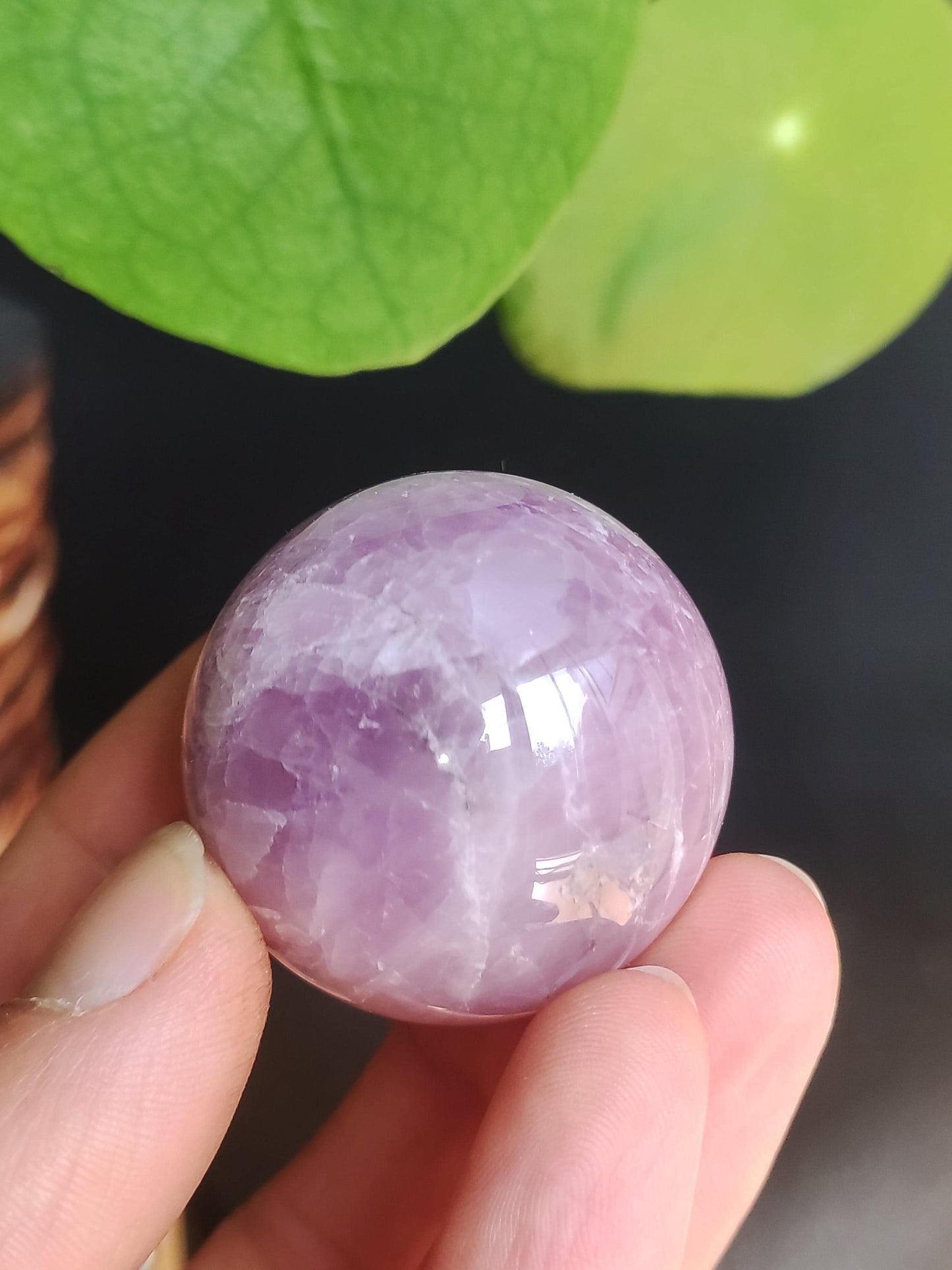 Kunzite - Gemstone Sphere Decoration Home Living Crystal HIPPIE Healing Stone Rarity Rare Woman Man Gift Him Her