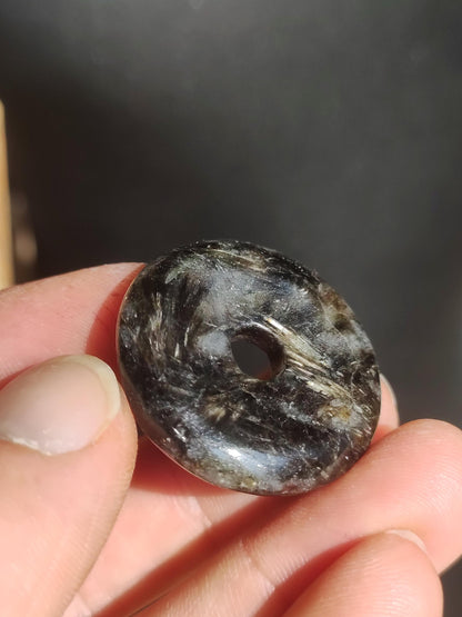 Astrophyllit ~ Edelstein Kette ~HIPPIE ~GOA ~Boho ~Ethno ~Nature ~Heilstein ~Galaxy ~Unisversum ~Glimmer ~Donut