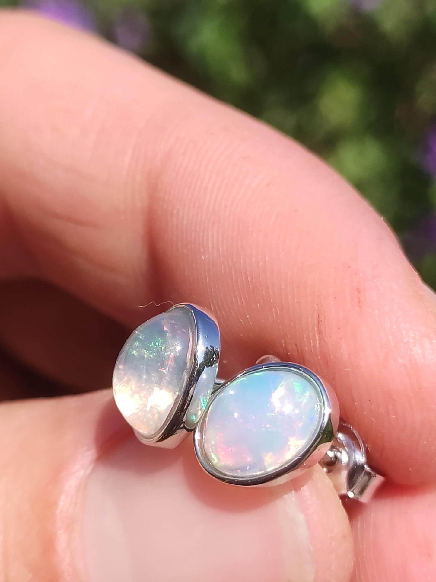 Boucles d'oreilles à tige en opale éthiopienne AAA - Argent sterling 925 - Pierre précieuse colorée - Pierre de guérison - Énergie - Cadeau pour femme - Bijoux de haute qualité - Précieux et rare