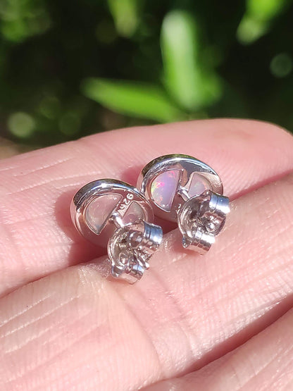 Boucles d'oreilles à tige en opale éthiopienne AAA - Argent sterling 925 - Pierre précieuse colorée - Pierre de guérison - Énergie - Cadeau pour femme - Bijoux de haute qualité - Précieux et rare