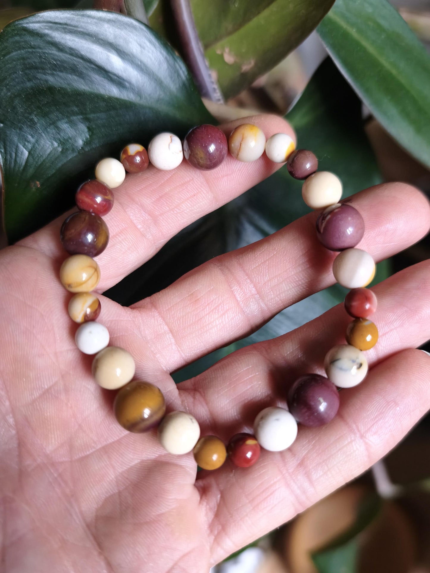 Mookait ~ Edelstein Armband Stretch Hippie Boho Ethno Indie Natur Heilstein Kristalle Energie Chakra Geschenk Frau Mann Bruder Unikat