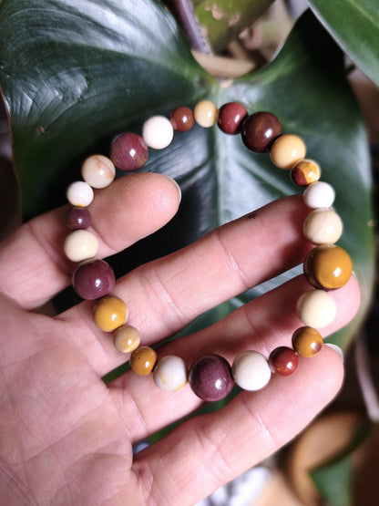 Mookait ~ Edelstein Armband Stretch Hippie Boho Ethno Indie Natur Heilstein Kristalle Energie Chakra Geschenk Frau Mann Bruder Unikat