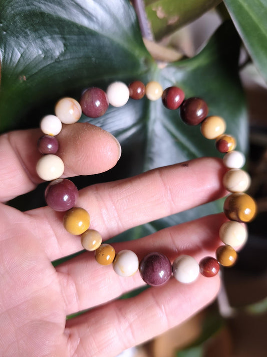 Mookait ~ Edelstein Armband Stretch Hippie Boho Ethno Indie Natur Heilstein Kristalle Energie Chakra Geschenk Frau Mann Bruder Unikat