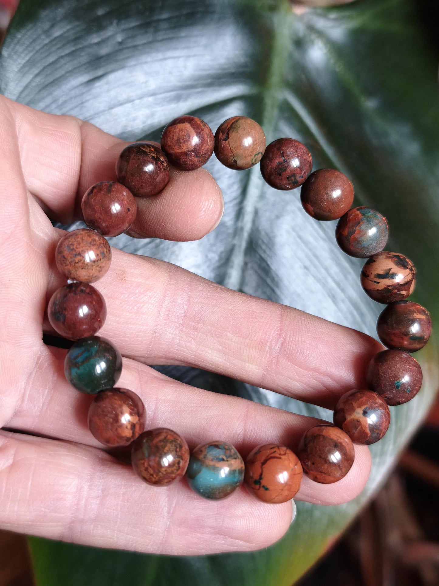 10mm Opal - Edelstein Armband GOA Hippie Boho Ethno Natur Heilstein Geschenk Er Sie Mann Frau Freundin Rarität bunter Schmuck Trend Kraft