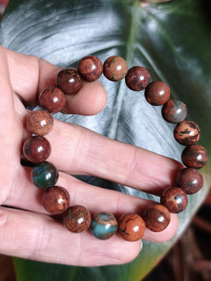 10mm Opal - Edelstein Armband GOA Hippie Boho Ethno Natur Heilstein Geschenk Er Sie Mann Frau Freundin Rarität bunter Schmuck Trend Kraft