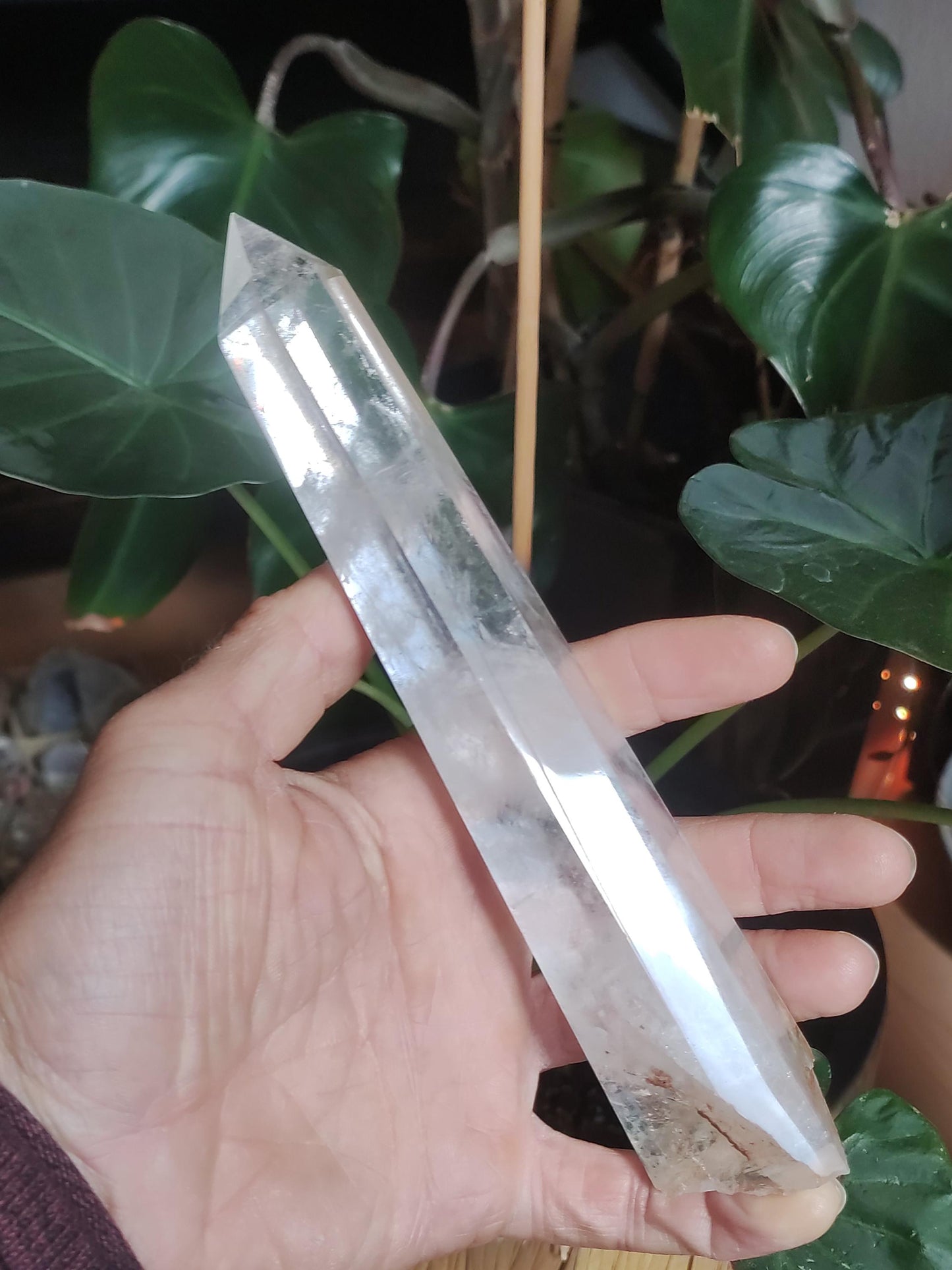 XL Quartz Cristal de roche pointe Collectionneur Rareté Pierre précieuse Décoration Cristal naturel Pierre de guérison Minéral Collection Énergie Nature Méditation Maison