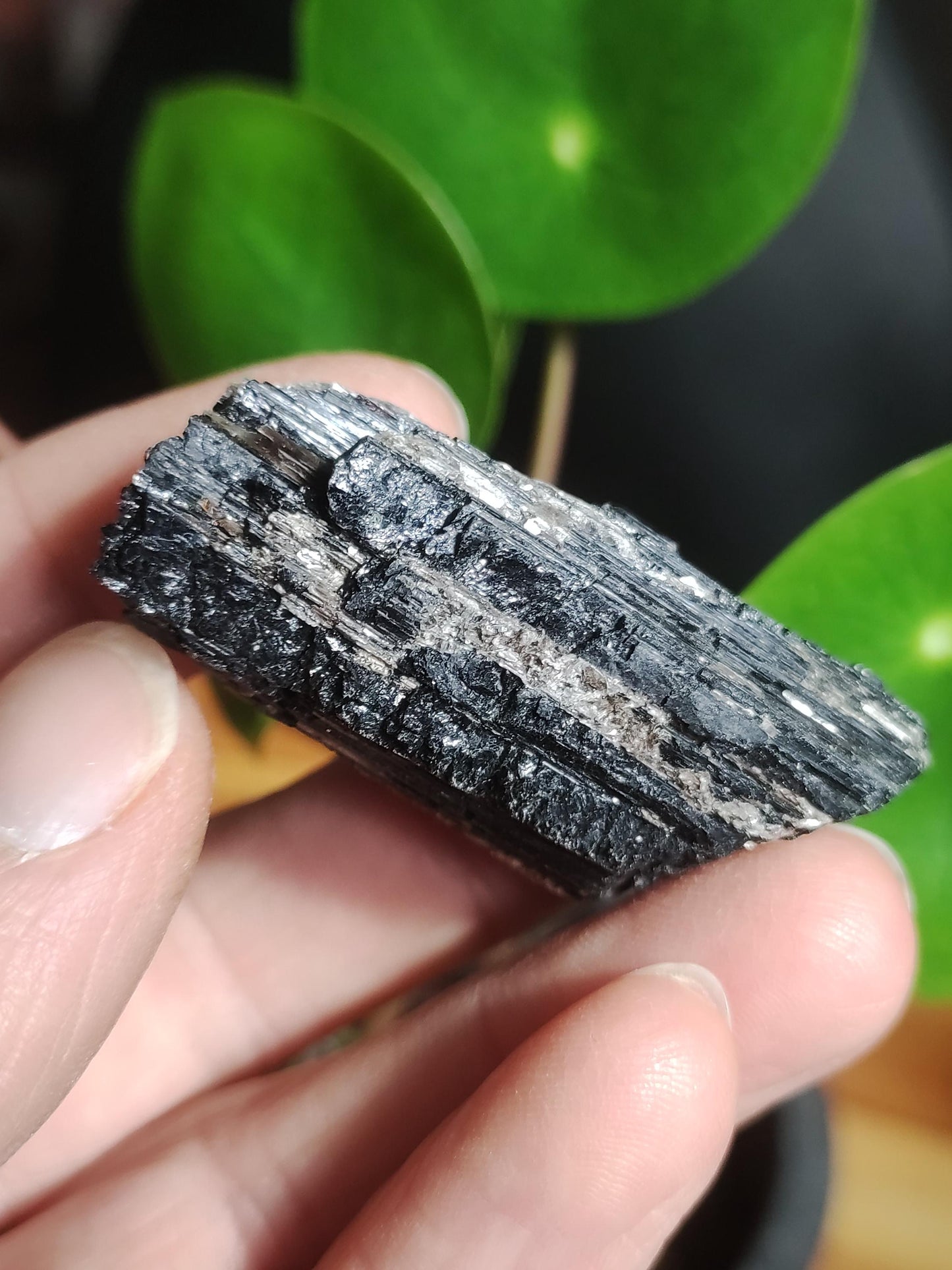 Black Tourmaline (Schorl) - Raw Polished Specimen - Large Decorative Piece Energy Healing Radiation Protection Stone Gemstone Gift Home Apartment