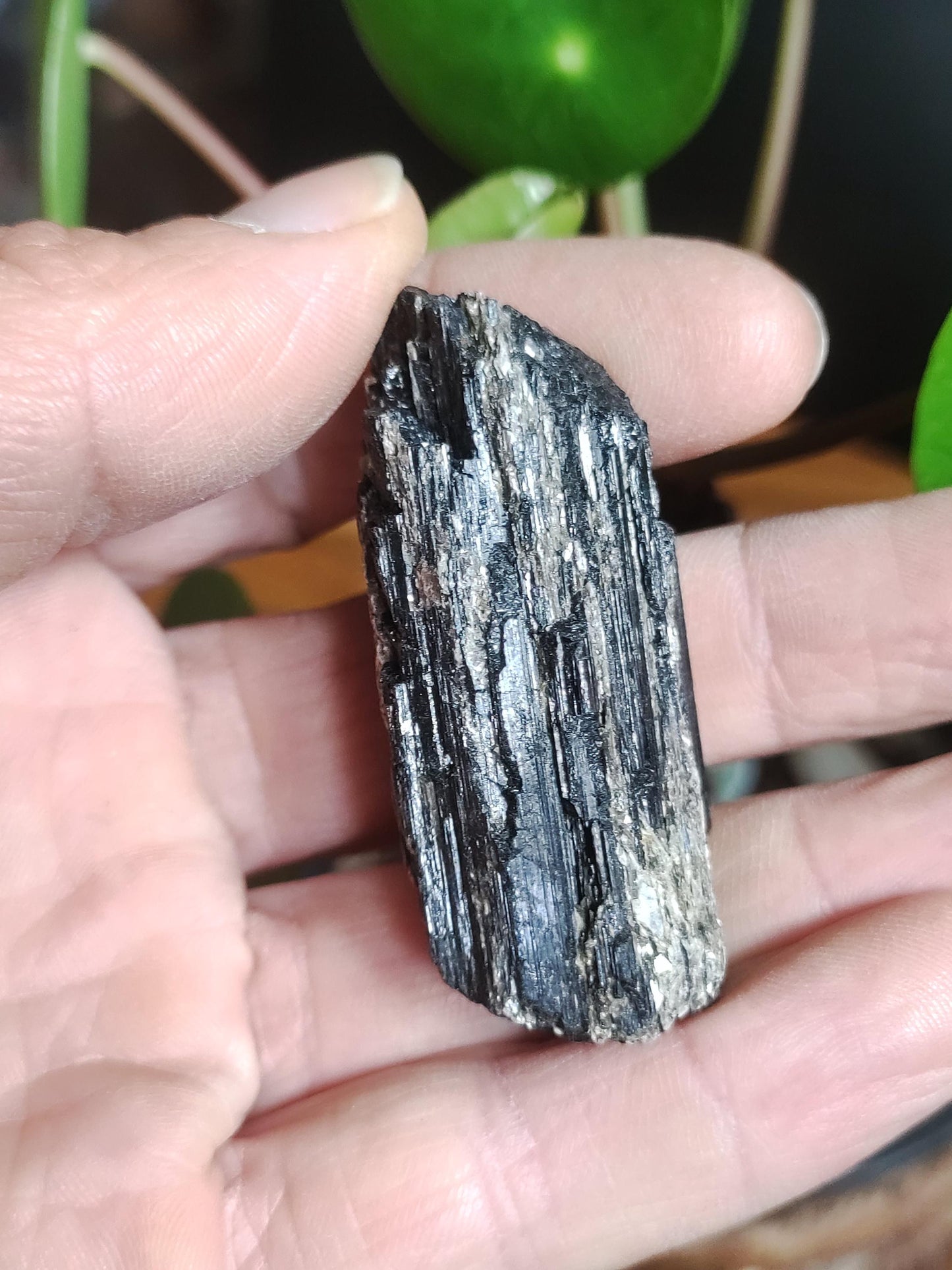 Black Tourmaline (Schorl) - Raw Polished Specimen - Large Decorative Piece Energy Healing Radiation Protection Stone Gemstone Gift Home Apartment