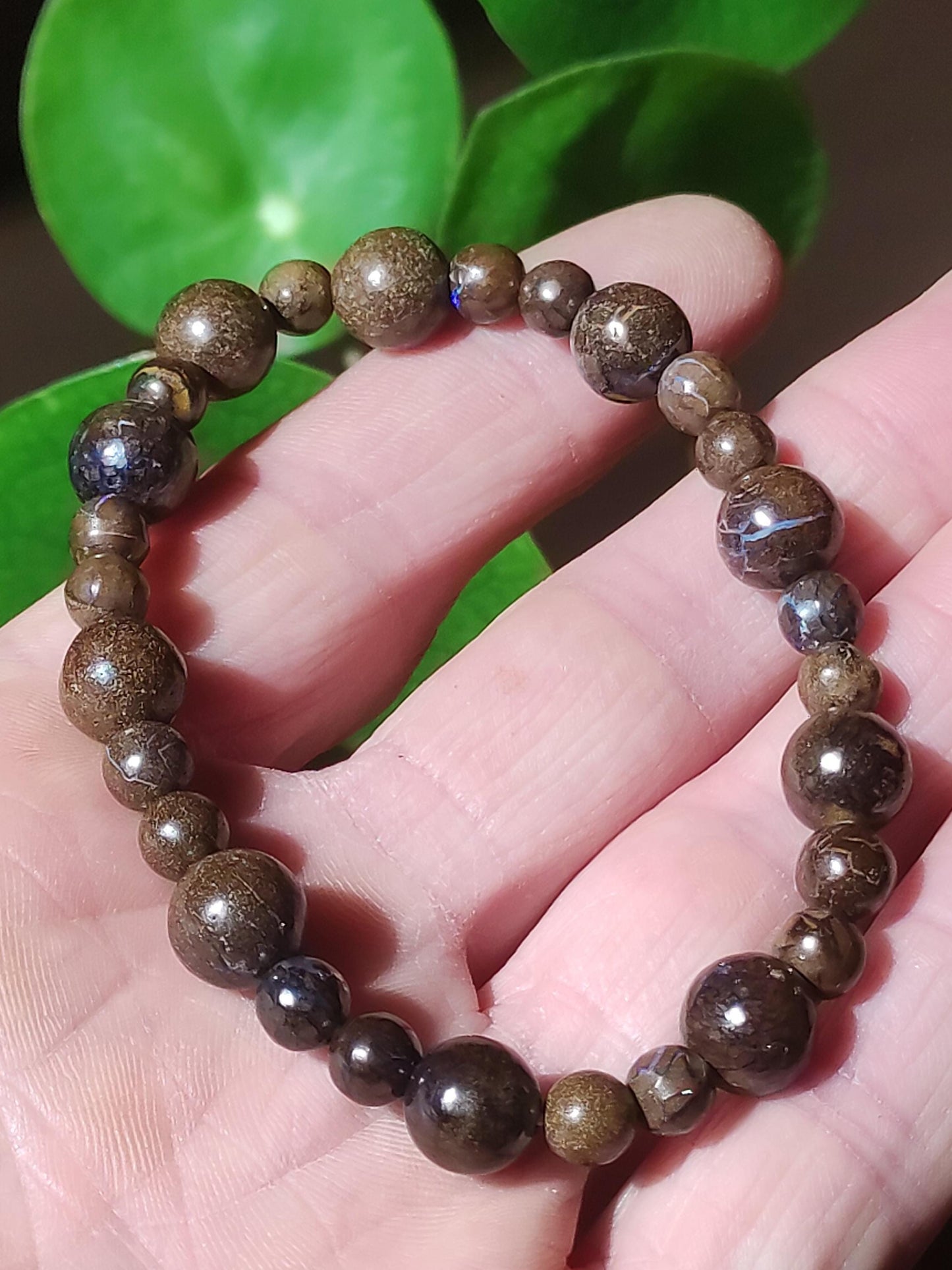 Boulder Opal Queensland *RARITÉ* Stretch ~ Bracelet de pierres précieuses ~ GOA ~Hippie ~Boho ~Ethno ~Pierre de guérison ~Magie ~Rarité bracelet coloré bien sûr
