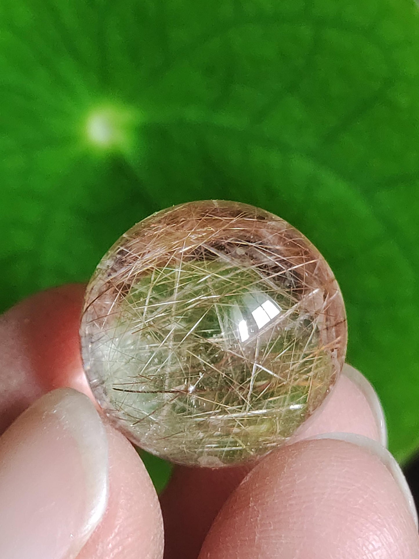 Rutilquarz A - Magische Edelstein Kugel Deko Sphere Klar Meditation Natur Heilstein Wohnen Sammler Rarität Geschenk Sammler Mineralien